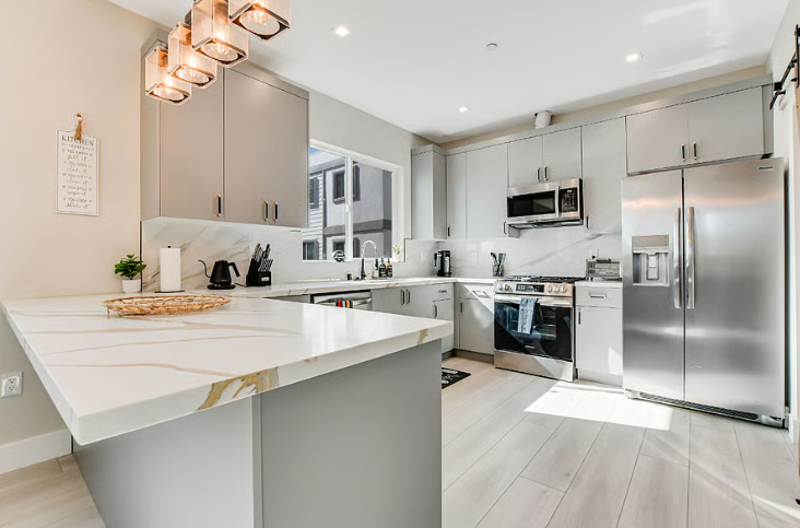 spacious kitchen & modern appliances